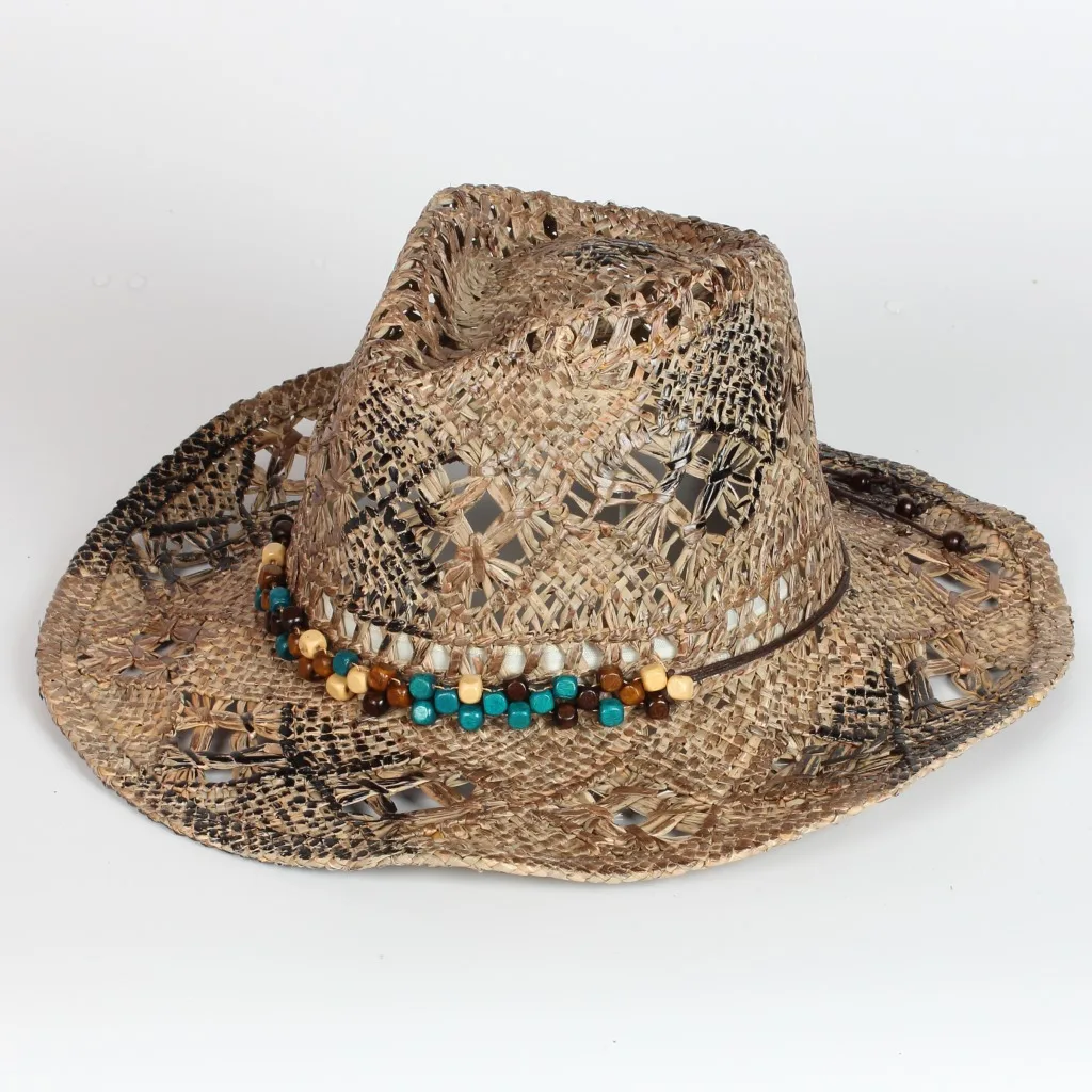 

Designer Men's and Women's Western Cowboy Hats Top Jazz Caps Sun Handmade Straw Beach Gorras Para Hombres 모자 Bones Masculinos