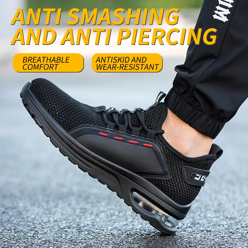 Safety Shoes Men's Work Shoes Lightweight Breathable Steel Toe Shoes Unisex Sneaker Waterproof Non-slip EU 38-45