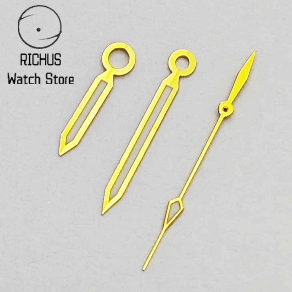 Elegant Luminous Watch Hands in Mixed Metallic Tones