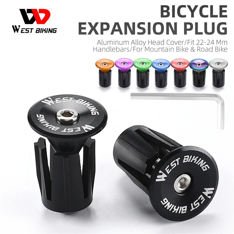 

WEST BIKING Bicycle Expansion Plug Fashion Colors 6061 Aluminum Alloy Ultralight Mountain Road Bike Handlebar End Plugs 1 Pair