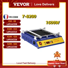 VEVOR T8280 PCB Board Preheater Hot Plate 0-450℃ Celsius Solder Repair BGA Soldering Rework Station 1600W IR Preheating Oven