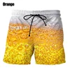 Cool Beer Pattern Beach Shorts For Men Sparkling Wine 3D Printed Swim Trunks Summer Board Shorts Loose Short Pants Streetwear 3