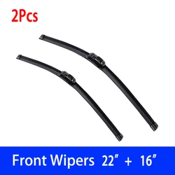 Enhanced Frameless Soft Rubber Windshield Wiper Set, 22+16 (2Pcs)
