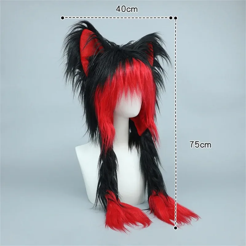 3 Colors Fursuit Plush Animal Cosplay Cat Hat Furry Wig Anime Props Doll COS Kig Cute Ear Kigurumi Costume Party Earmuffs