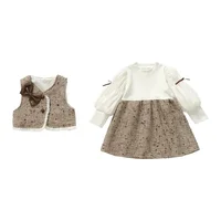Costume d'automne pour filles, vêtements pour enfants, Style coréen, gilet pour bébé, deux ensembles décontractés, simples, assortis, nouvelle collection 2025 6