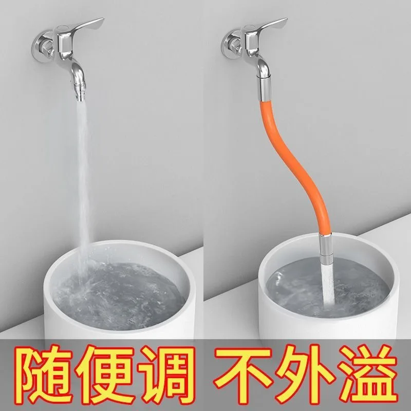 Kitchen Faucet Extension Pipe Extender Anti-splash Appliance Household Extension Hose Can Rotate Hot and Cold Pipes Bathroom 2