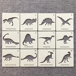 12Pcs/Lot 13cm Prehistoric Dinosaur 12 DIY Layering Stencils Painting Scrapbook Coloring Embossing Album Decorative Template