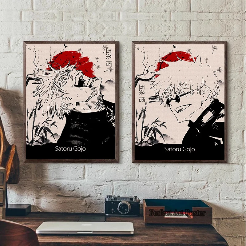 Póster de lienzo de Anime japonés, pintura decorativa de Jujutsu Kaisen  Gojo Satoru, murales de Arte de pared para habitación de niños, imágenes modernas  para decoración del hogar