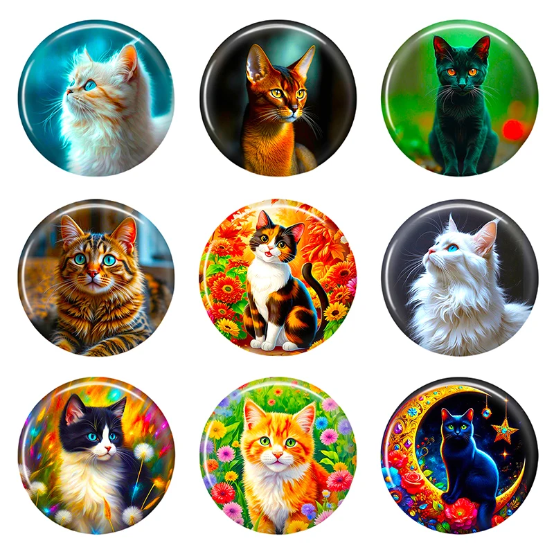 DIY Round Glass Cabochon Set for Handmade Photo Crafts - Assorted Sizes