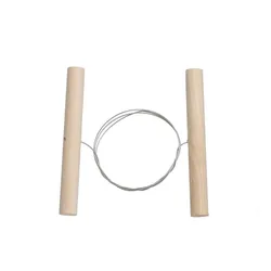 Handmade Steel Wire Clay Cutter for Pottery and Sculpture (Raw Wood)