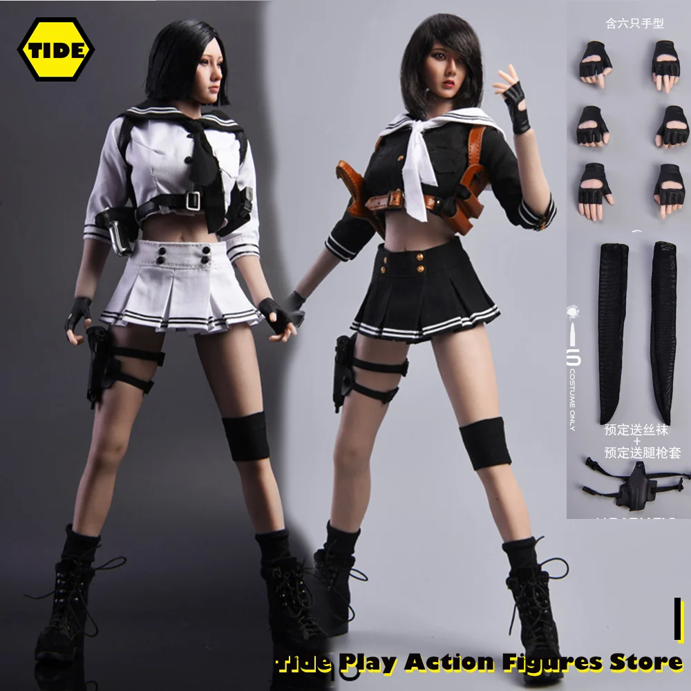 

VStoys 18XG10 1/6 Female Soldier Student School Uniform Agent Sailor Suit Holster Hand Type Set for 12'' Action Figure Body