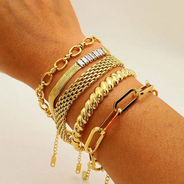 18K Gold Filled Chunky Twist Cuff Bracelet For Women - Adjustable, Non-Tarnish, Waterproof Trendy Bangle Gift