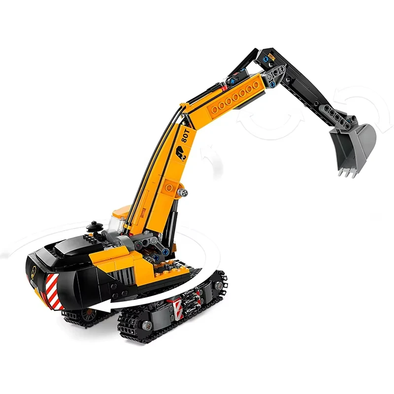City Construction Excavator Building Blocks  MOC With 3 Figures Assemble Bricks Toys Gift For Children Kids - 3