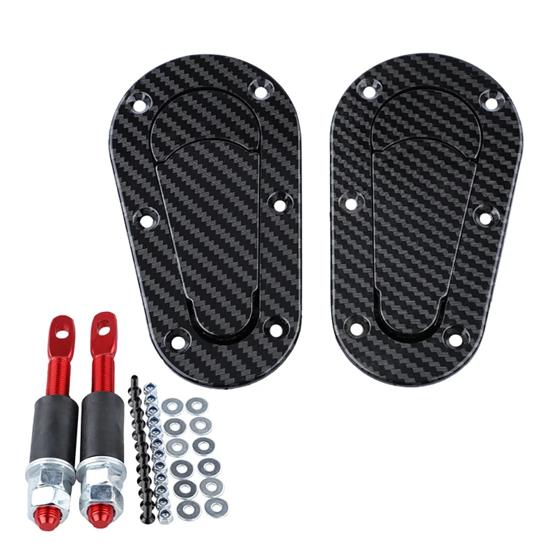Universal Racing Car Hood Pin Engine Bonnet Latch Lock Mount Kit with without Lock Key 2Pcs