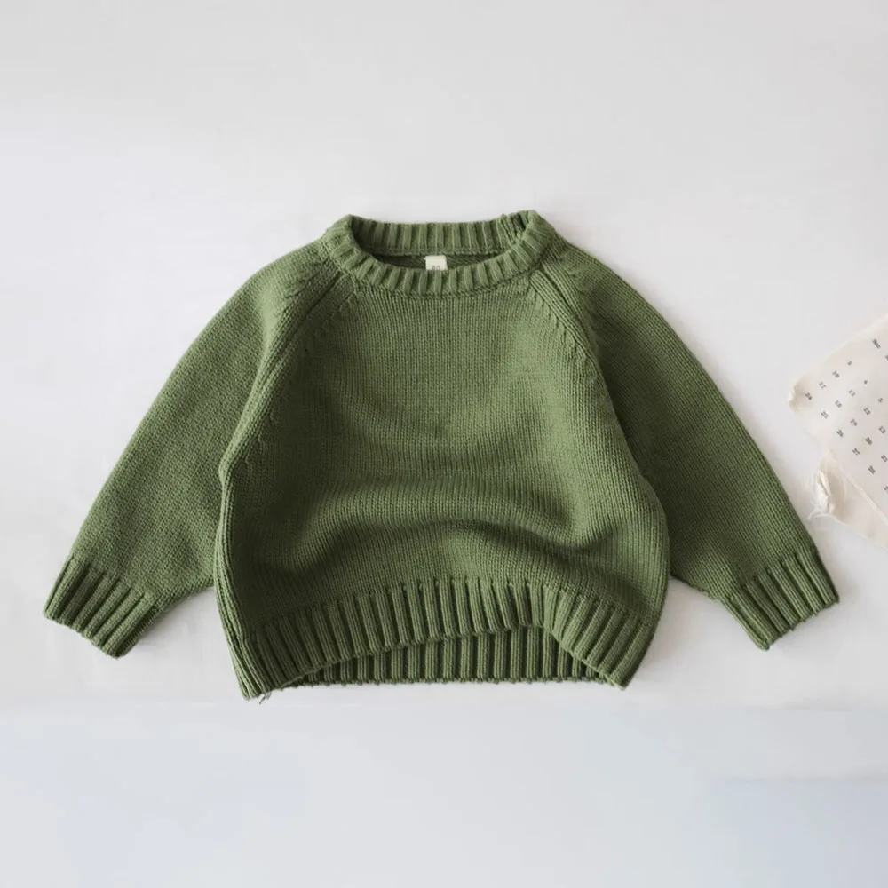 Knit sweater Baby Sweaters Autumn Winter Kids Boys Girls Long Sleeve Pure Color Knit Sweater Pullover Clothes