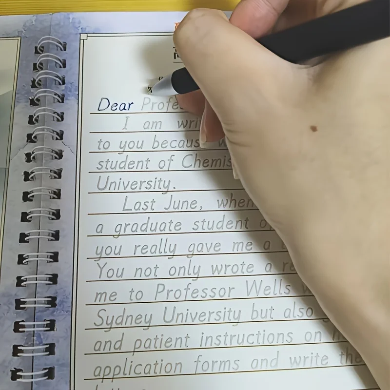 3D italic English calligraphy exercise book - a reusable handwritten copy with complete letters and words for daily practice - 3