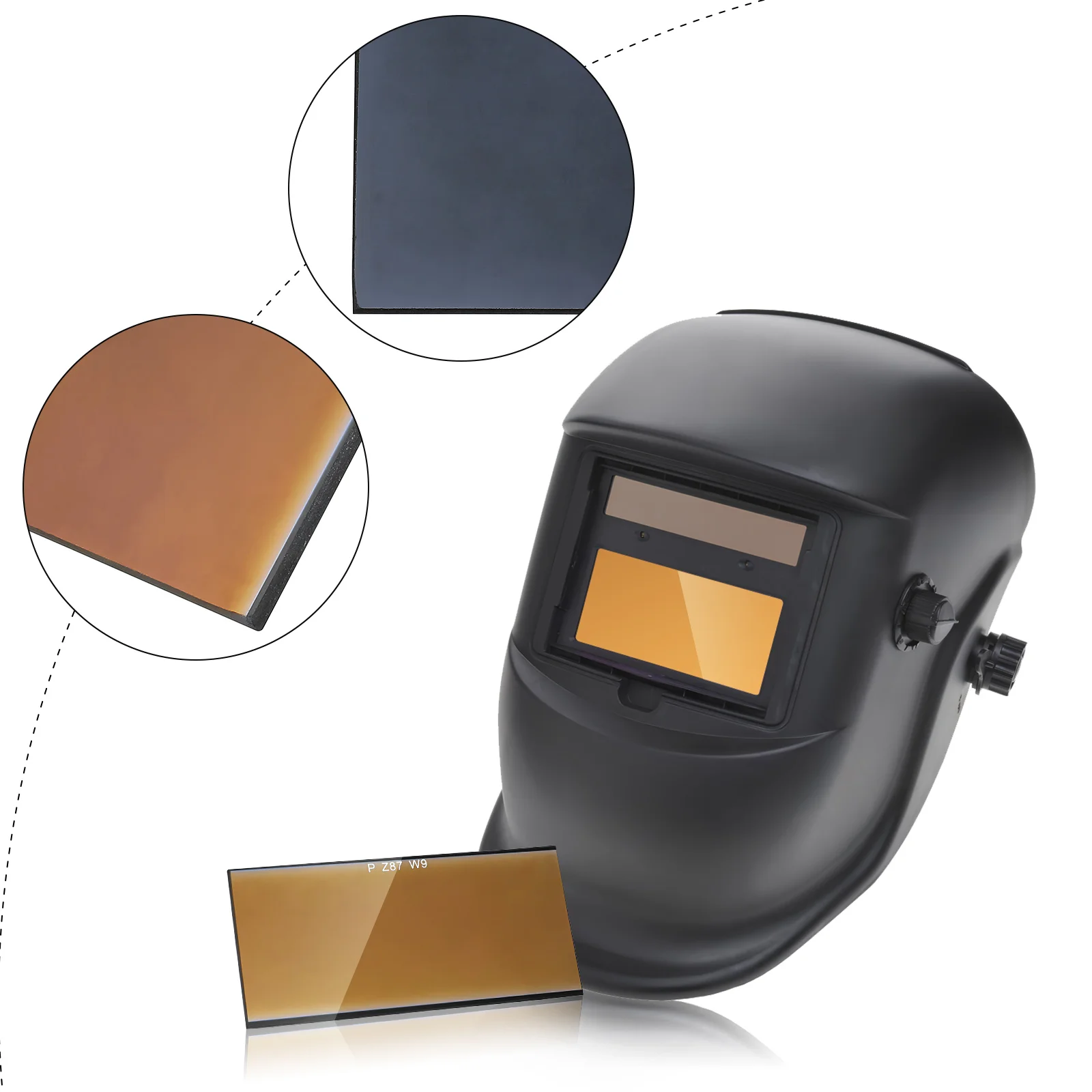 Lentilles de soudage dorées 2 pièces - Verre de protection pour casque