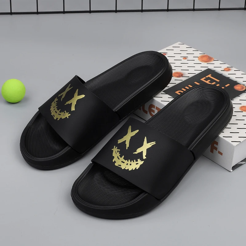 Wear trendy brand large size slippers versatile sports men's indoor home non-slip EVA slippers soft slippers