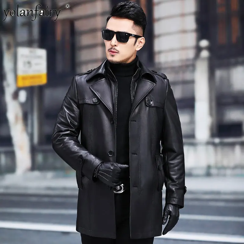 

Fall Winter Top Layer Sheepskin Genuine Leather Jacket Men Real Leather Jackets for Men Medium Plush Windbreaker Abrigos FCY