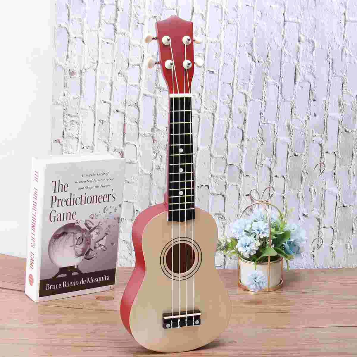 

Inches Ukulele Guitar Toy Wooden Ukulele Guitar Toy Funny Solid Wood Musical Instruments Model Toy Early Educational Toy