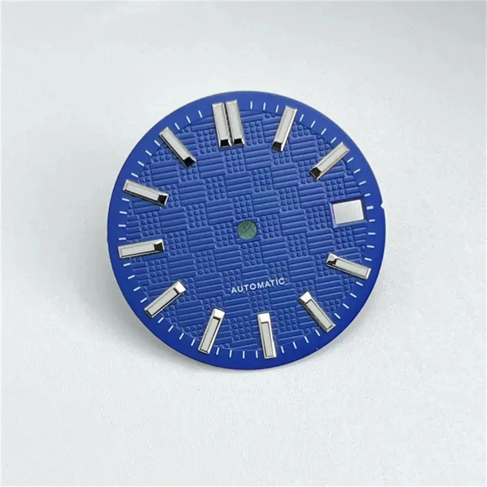 Men Mechanical Watch Modification Dial Watch Faces with Strong Green Luminous, for NH35A 4R35 Movement, NH35 Watch Dial 28.5mm