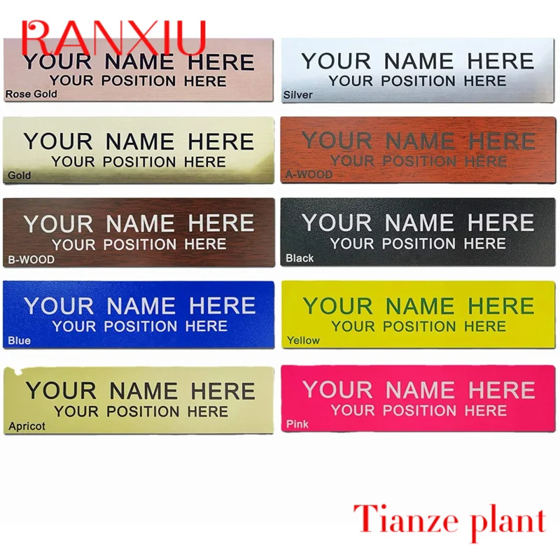 Custom Custom Metal Blanks Store Staff Name Tags Employee Number Plate Magnetic Laser Engrave Logo Name