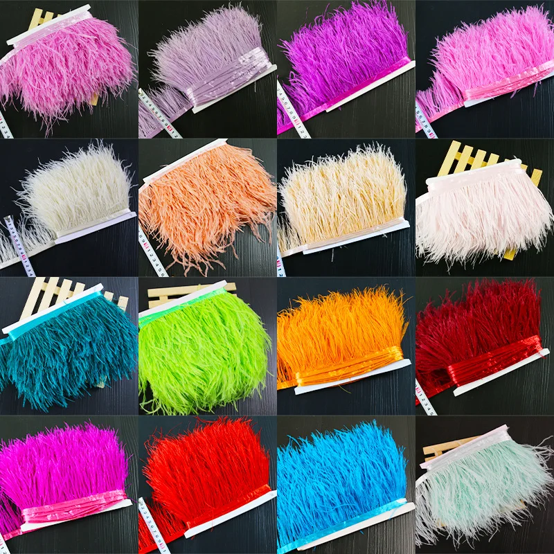 

1M/8-10CM Ostrich Feather Trimmings DIY Feathers for Sewing in Dresses Home Decoration Accessories Christmas Costume Feathers