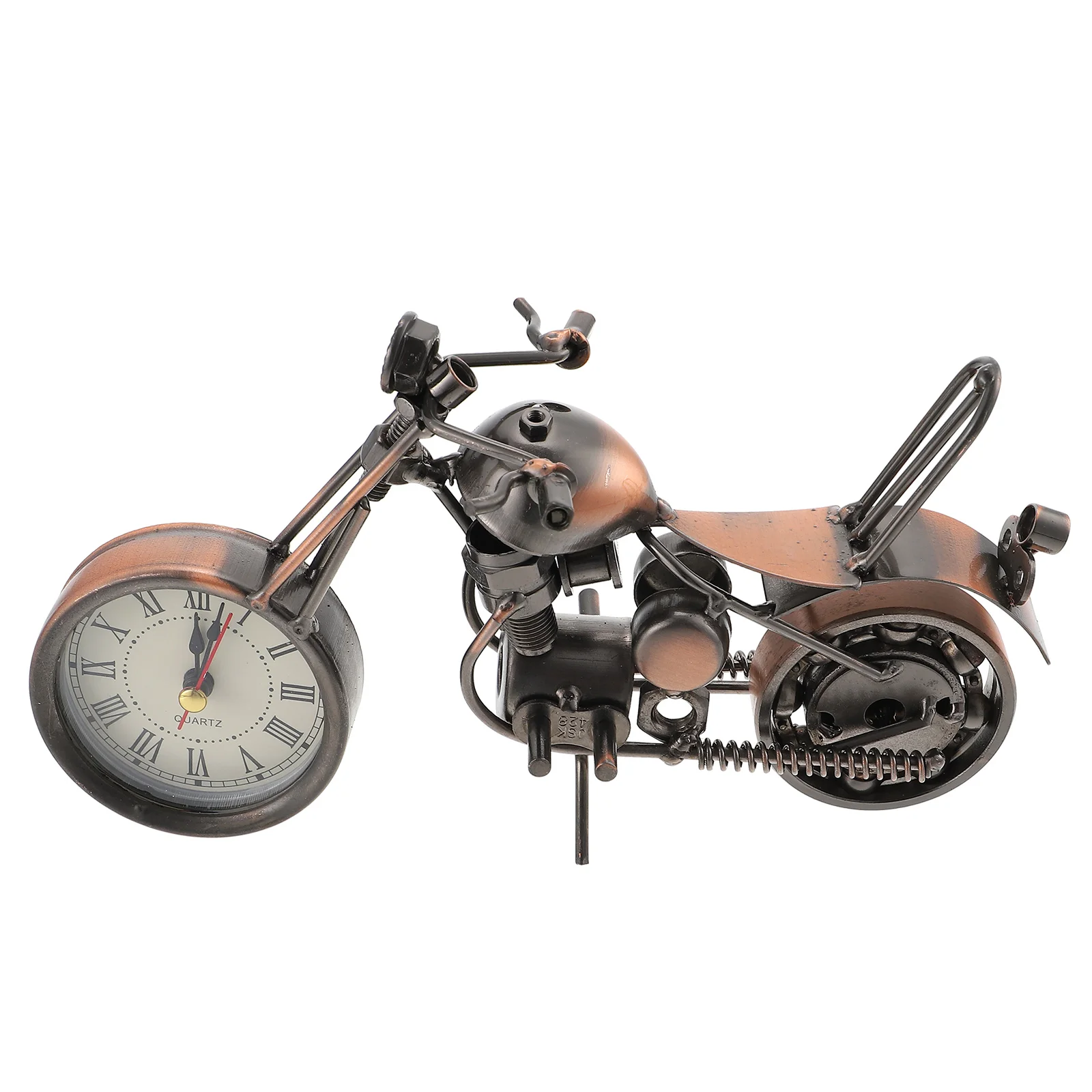 Horloge de table en forme de moto, en métal ambiance biker vintage,  finition noir charbon usé, 40cm