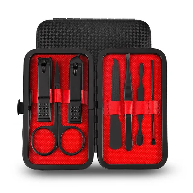 7/10/12/18/20/24PCS Set Professional Manicure Set Kits Stainless Steel Fingernail Toenail Clippers Set with Leather Portable 2