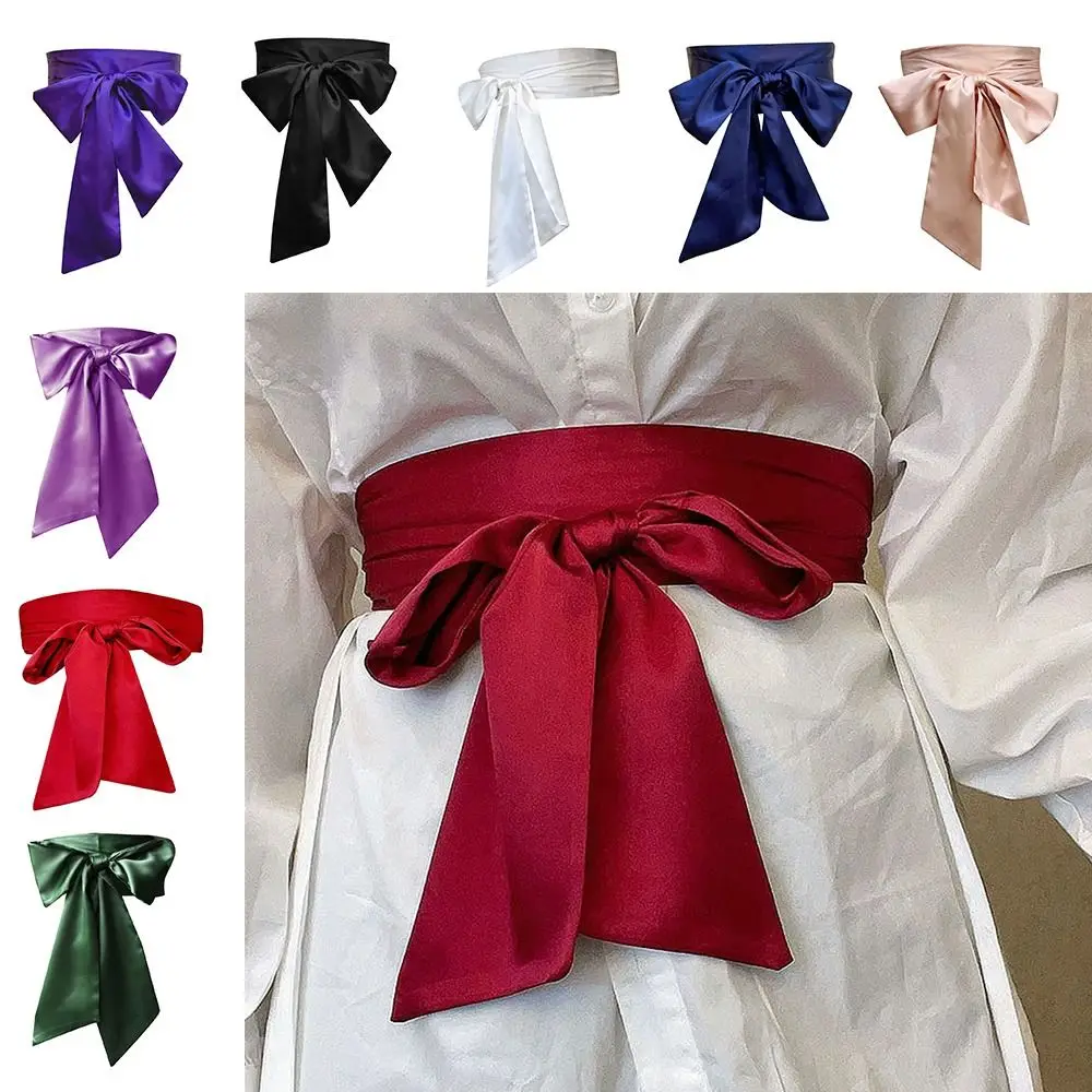 Satin Silk Bow Corset Waist Belt for Women
