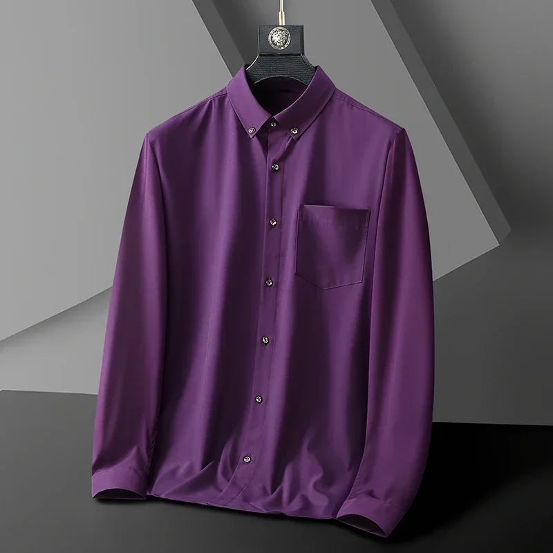 

Business Shirts 10XL 8XL 7XL 6XL 5XL 4XL 3XL Lapel Large Size Men's Long Sleeve Tops Suit Lining Male Blouses