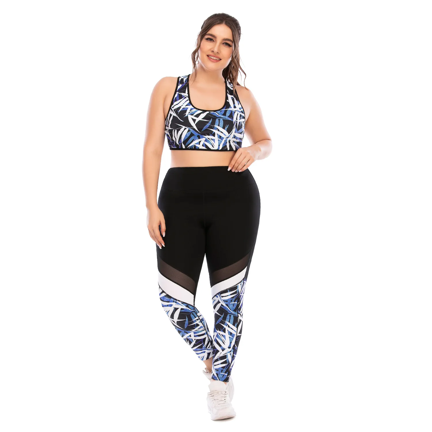 

2 PCS Large Yoga Set Female Plus Yoga Outfit Woman Oversized Yoga Pants Large Size Gym Yoga Set Woman's Sportswear