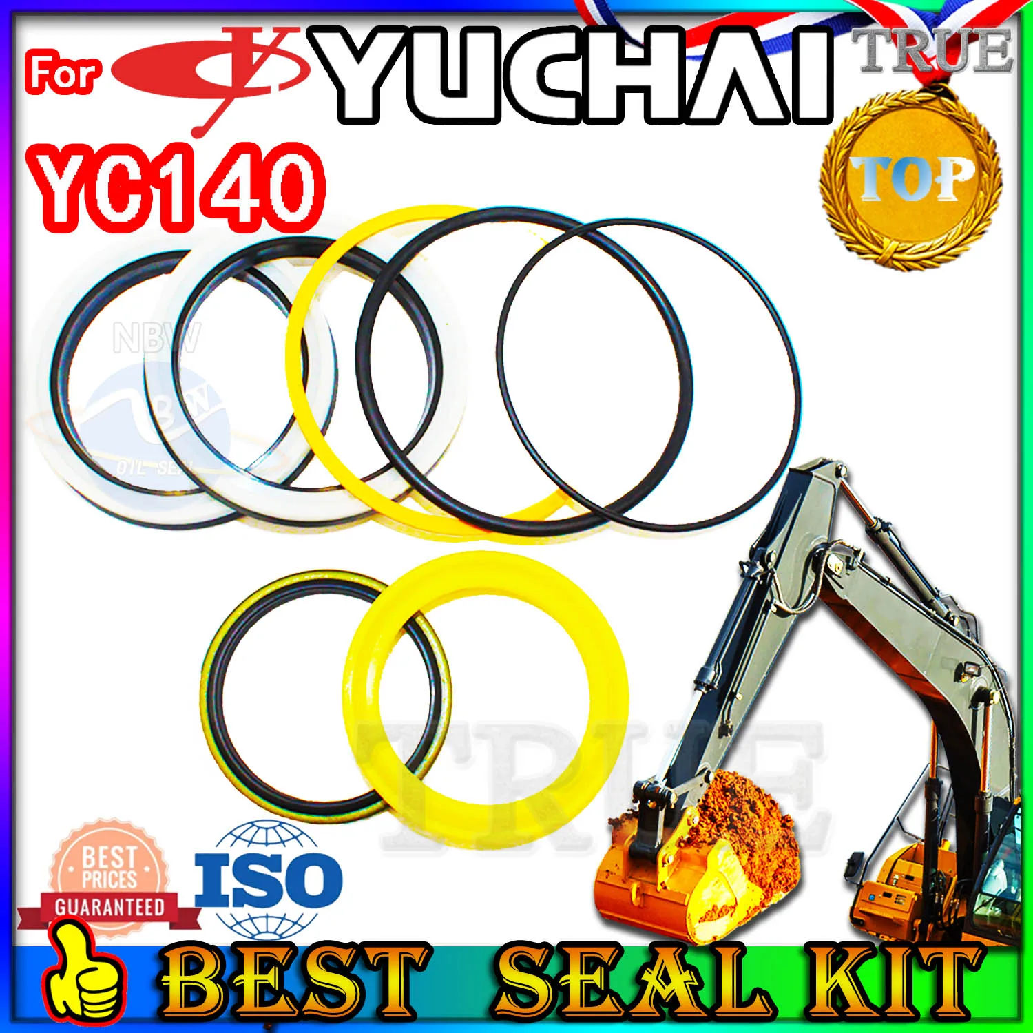 

For Yuchai YC140 Oil Seal Repair Kit Boom Arm Bucket Excavator Hydraulic Cylinder Wheel Control Pilot Valve Blade TRAVEL Engine