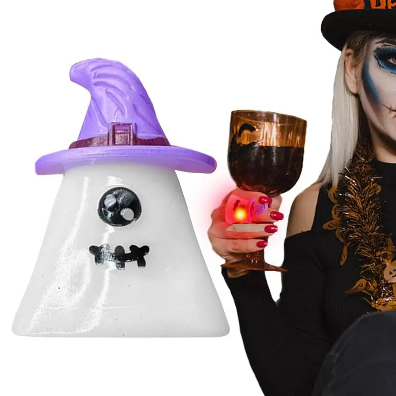 

Halloween Light Up Rings Ghost LED Flash Finger Rings Glow In The Dark Ring Halloween Decorations Cute Ghost Rings For Children