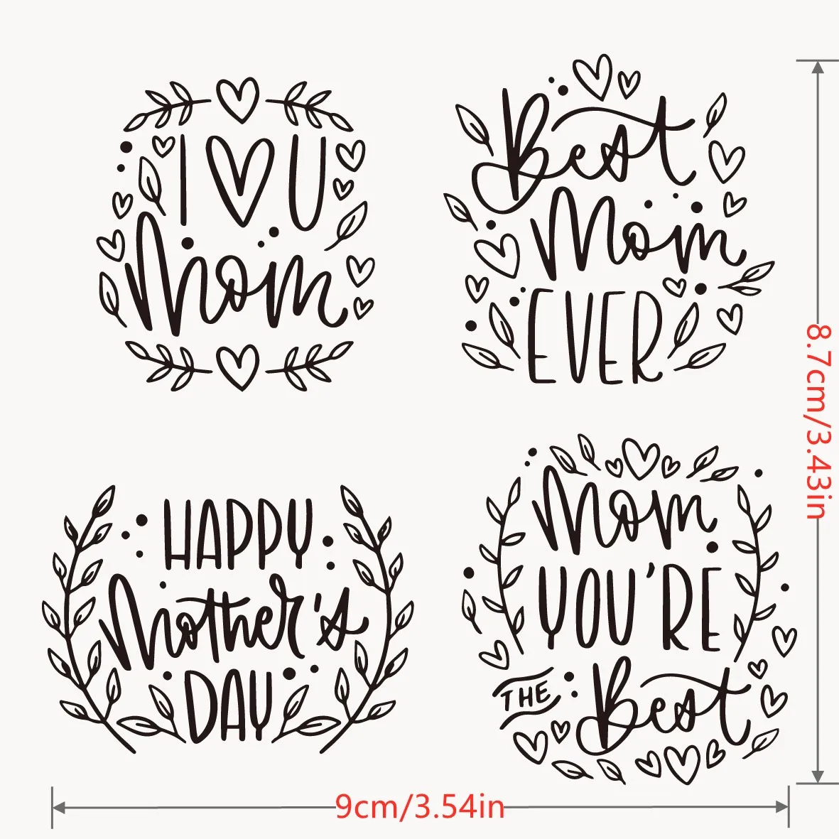 Transparent Clear stamp word Happy Mother's Day