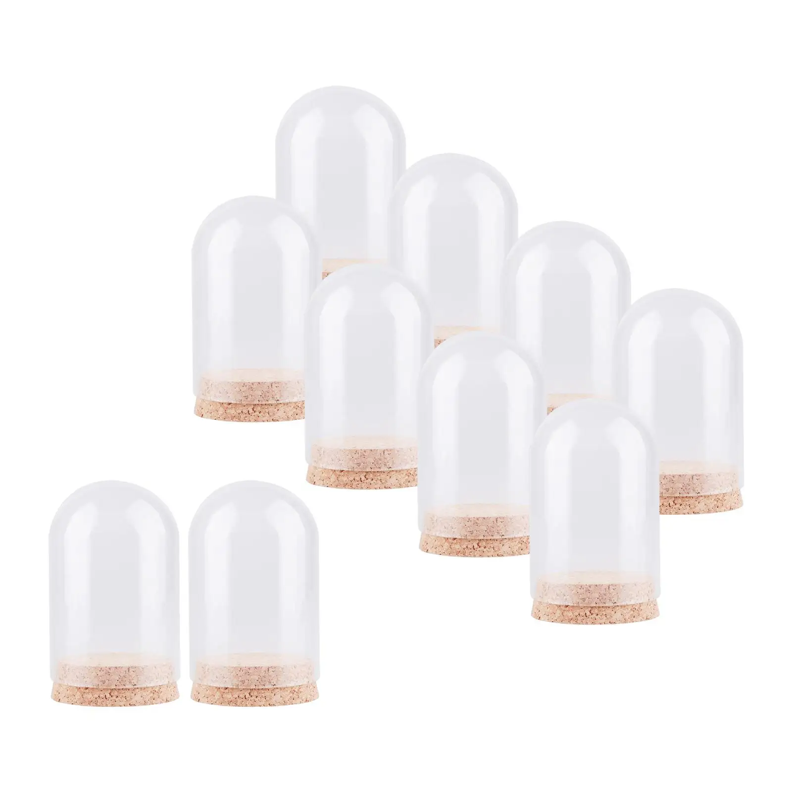 10x Clear Display Dome with Base Collectibles Decor DIY Tabletop Decor Birthday Gift Crafts Glass Cloche Showcase Cover