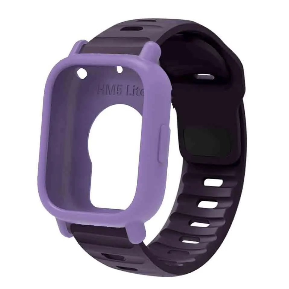 Silicone Strap & Bumper Cover for Smartwatch - Sporty Replacement Wristband Protector