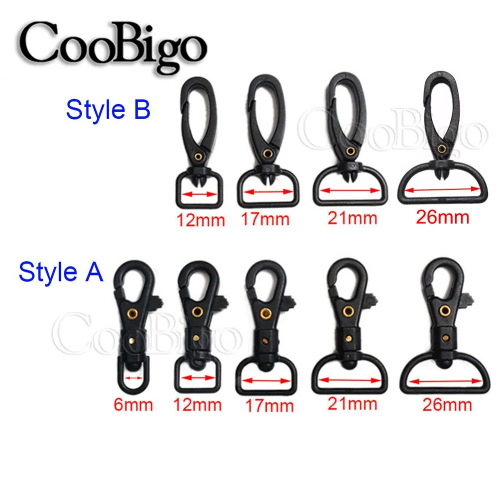 10pcs Plastic Snap Hook Swivel Buckle Keychain Rotary Lobster Clasp