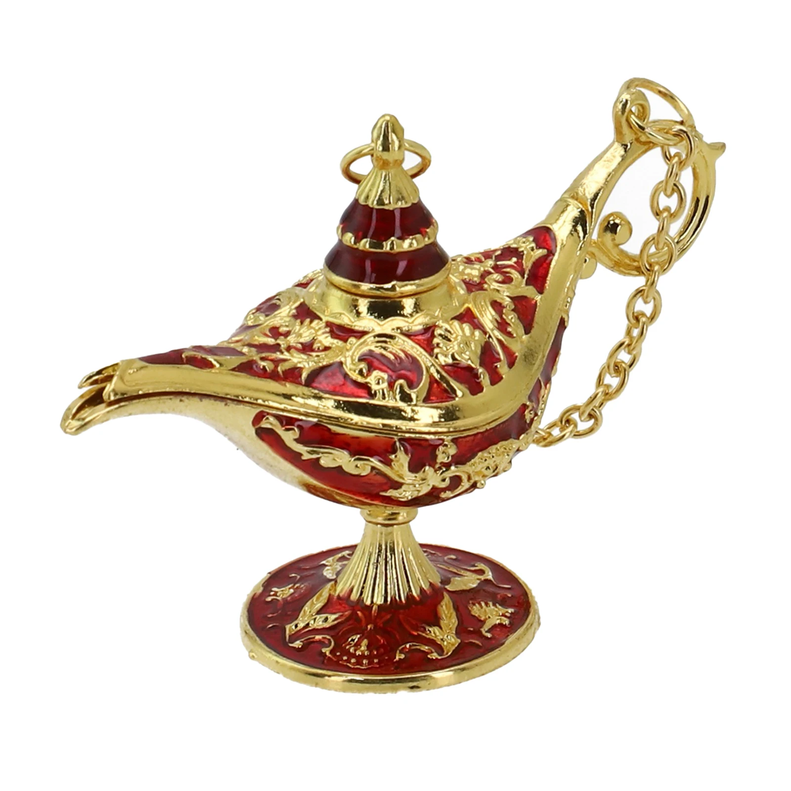 12Cm Hollow Legend Aladdin Genie Lamps Retro Wishing Oil Lamp Figurine In Miniatura Home Decor