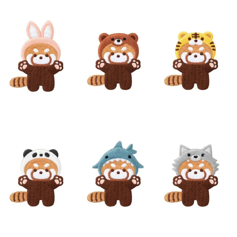 Spilla Panda Kawaii Creativo Squalo Panda Tigre Orso Coniglio Lupo Animale Spilla Ricamo Panda Pin Accessorio