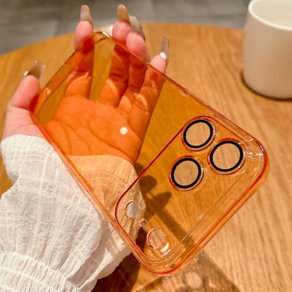 Luxury Clear PC Cover with Camera Lens Protector Film