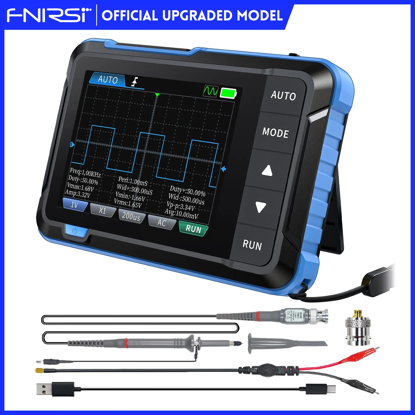 FNIRSI DSO153 Digital Portable Oscilloscope Signal Generator 2in1 1MHz Bandwidth 5MSa/s Sampling Rate Electronics Repair Tools Digital Oscilloscope Signal Generator