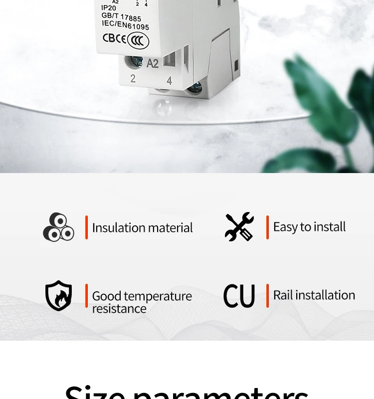 Description Picture 3 of item1PCS 2P 16A/20A/25A Ac Din Rail Household Modular Contactor Control Switch 220V/230V 50/60HZ 1NO 1NC 2NO 2NC