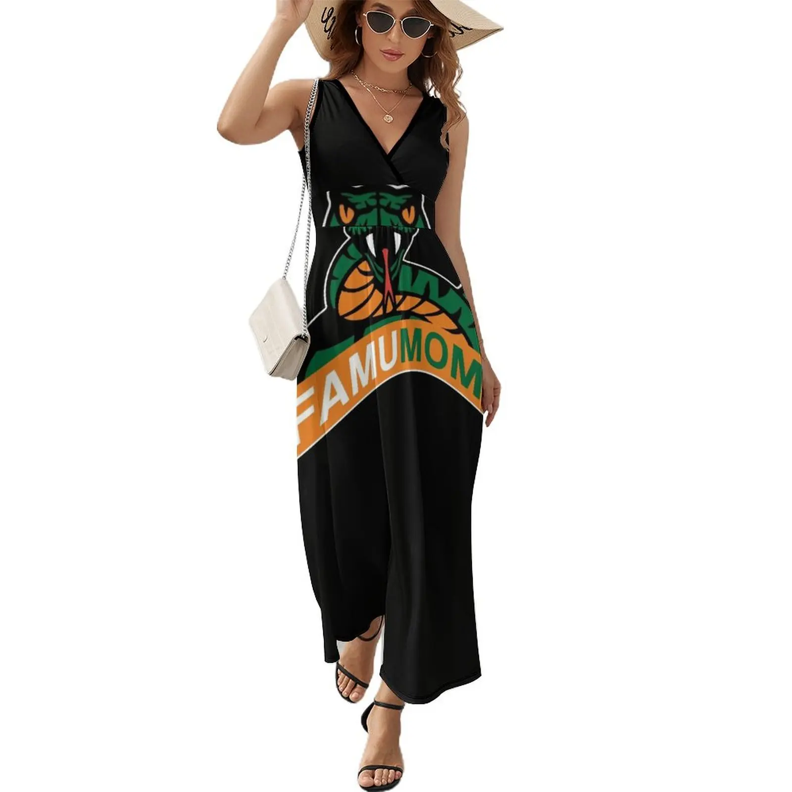 

FAMU MOM Florida Orange and Green A&M Pride Rattlers Sleeveless Dress dresses summer woman 2024 Women's long dress