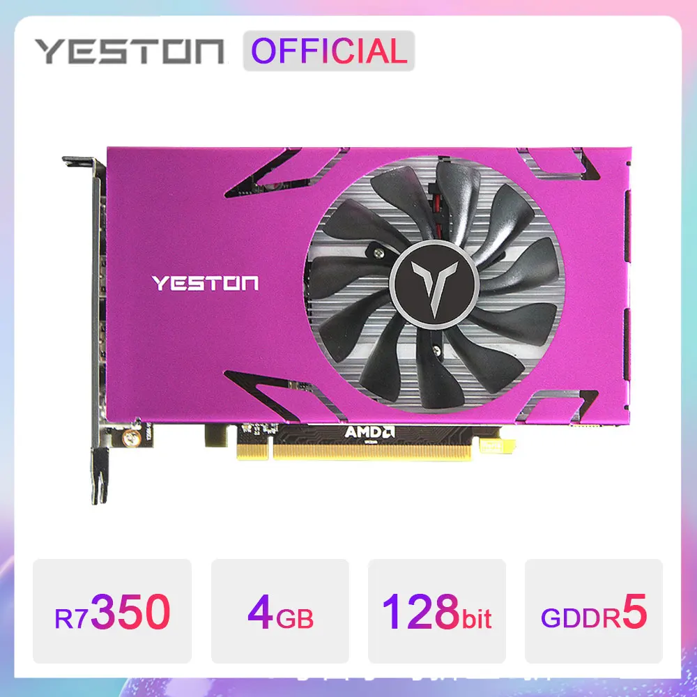 YESTON Radeon R7 350 6 HDMI Graphic Card GDDR5 4GB 128Bit Computer GPU R7350 6HDMI GA AMD Video Card Support Split Screen 