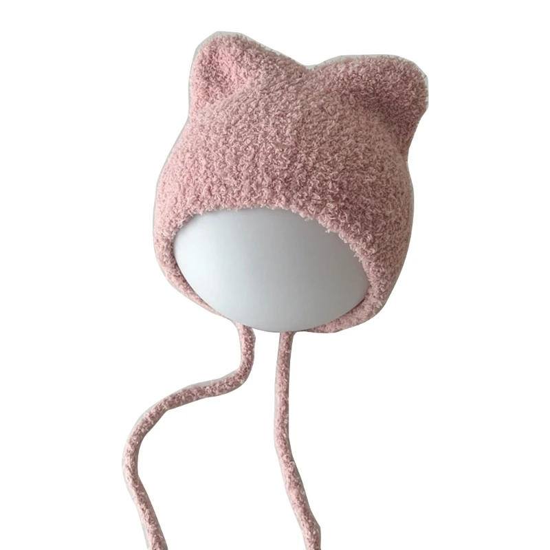 

Soft Cat Ear Baby Cap Infant Ear Protections Hat Cartoon Warm Bonnet Cap