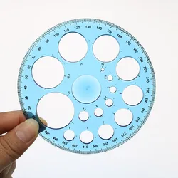 Enhanced 360° Transparent Round Template Ruler - Ideal for Students and Creative Projects (B)