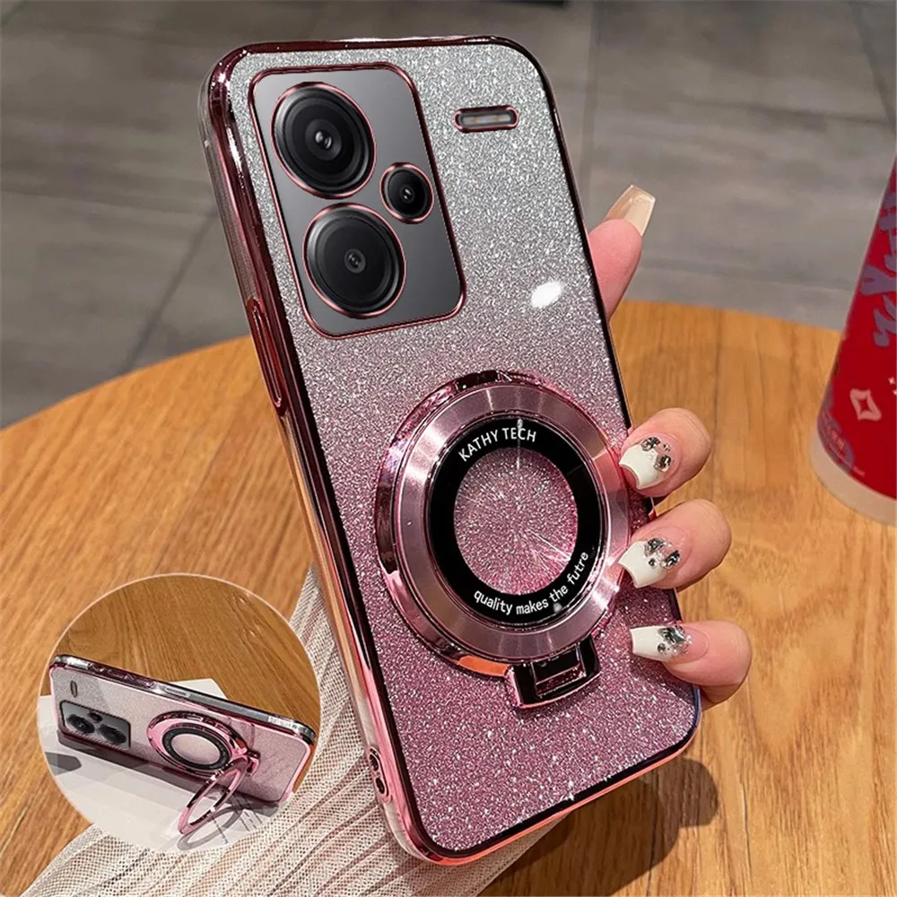 Luxury Glitter Magnetic Bracket Soft Silicone Case Holder