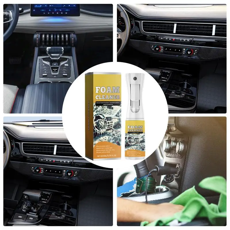 Multifunctional Foam Cleaner 200ml Foam Cleaning Spray Car Cleaner Seat Steering Wheel Powerful Decontamination Car Supplies