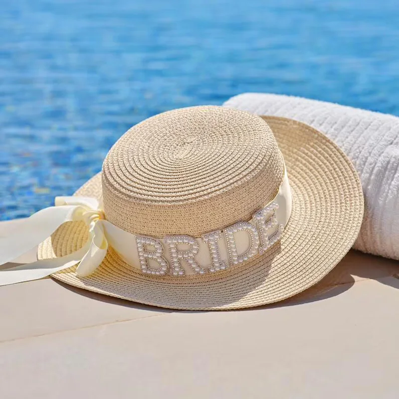 Addio Al Nubilato Cappelli Paglia Mare Perla Sposa Cappello Da